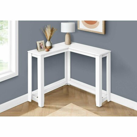 DAPHNES DINNETTE 36 in. White Corner Console Accent Table DA3071231